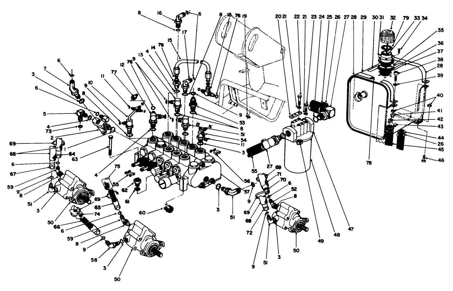 Valve Bank And Hydraulic Reservoir Assembly