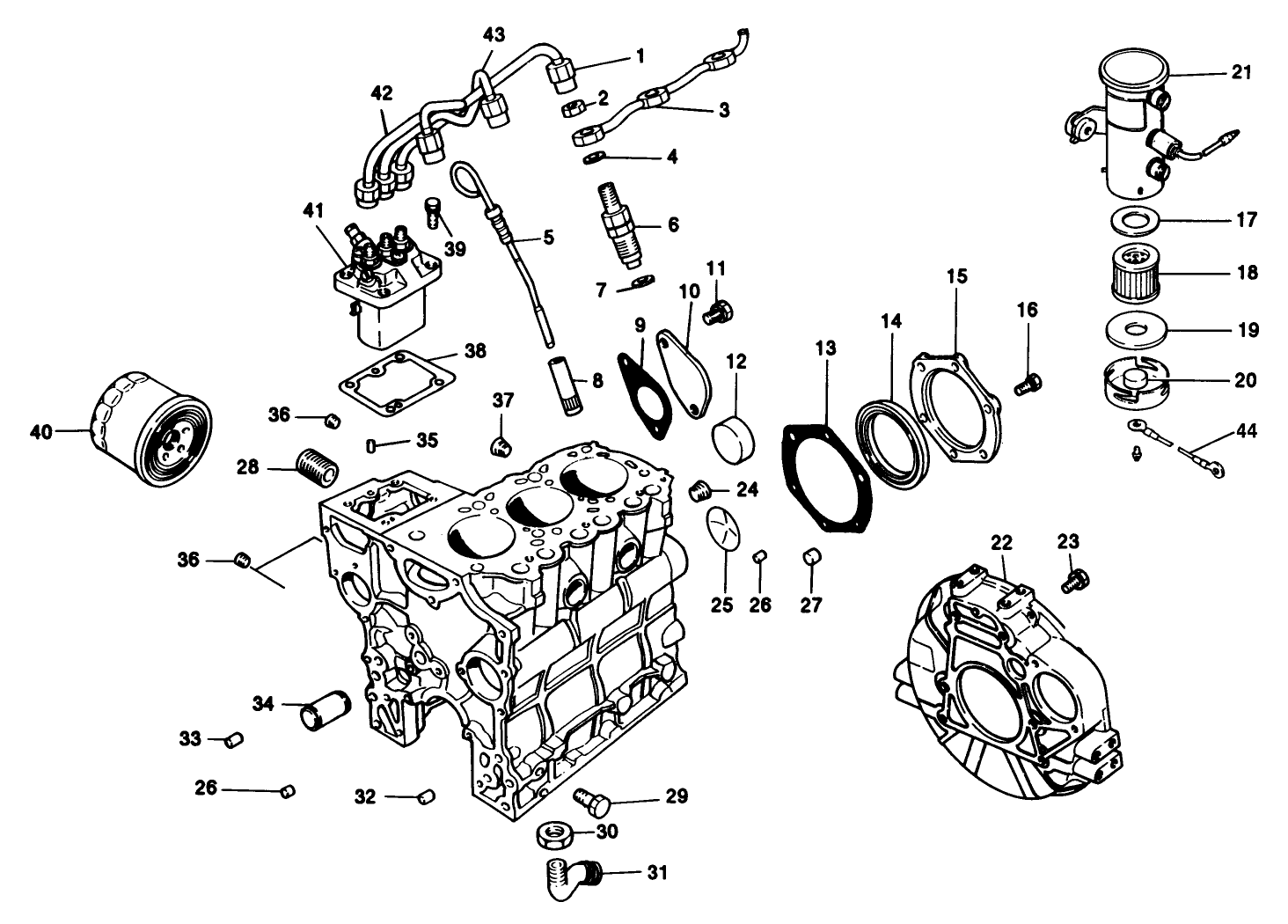 Fuel Supply & Engine Block Assembly