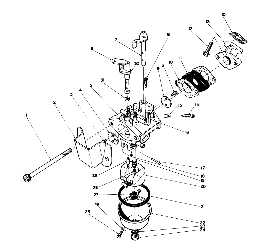 Carburetor Assembly (engine Model No. 47ph7-5, 47pk9-5 & 47plo-5)