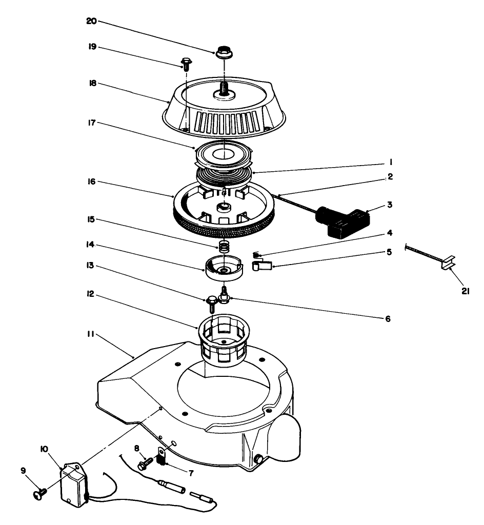 Recoil Starter Assembly (engine Model No. 47ph7-5, 47pk9-5 & 47pl0-5)