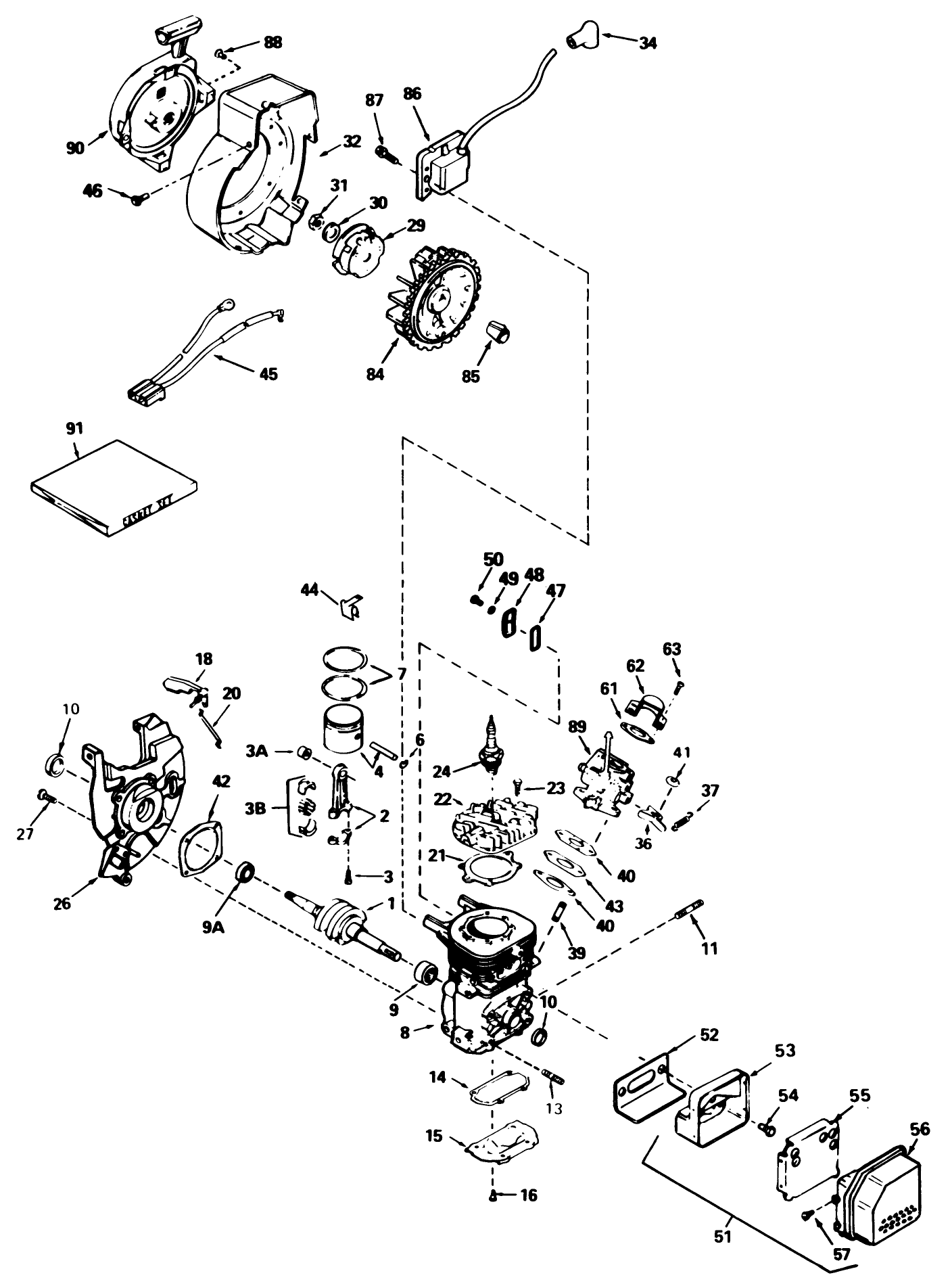 Engine Tecumseh Model No. Hsk600 Type 1660-N