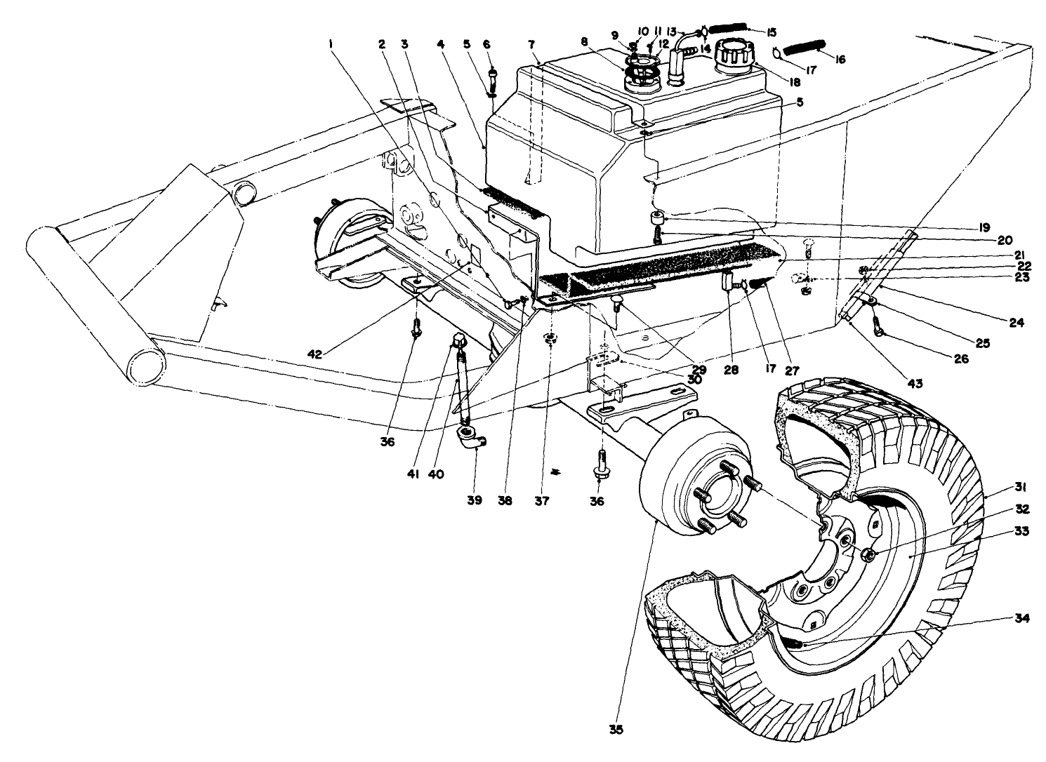 Front Axle & Fuel Tank Assembly
