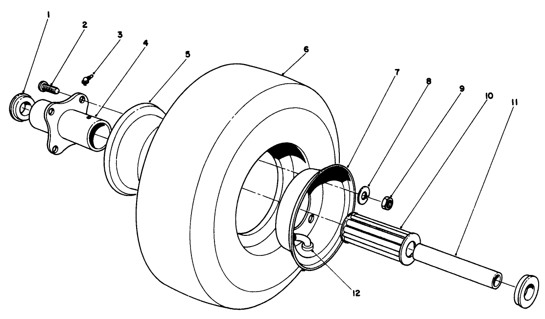 Cutting Unit Pneumatic Tire & Wheel Assembly No. 12-1509 (optional)