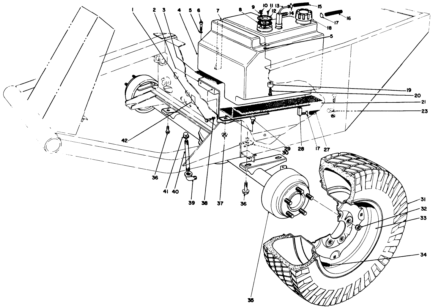 Front Axle & Fuel Tank Assembly