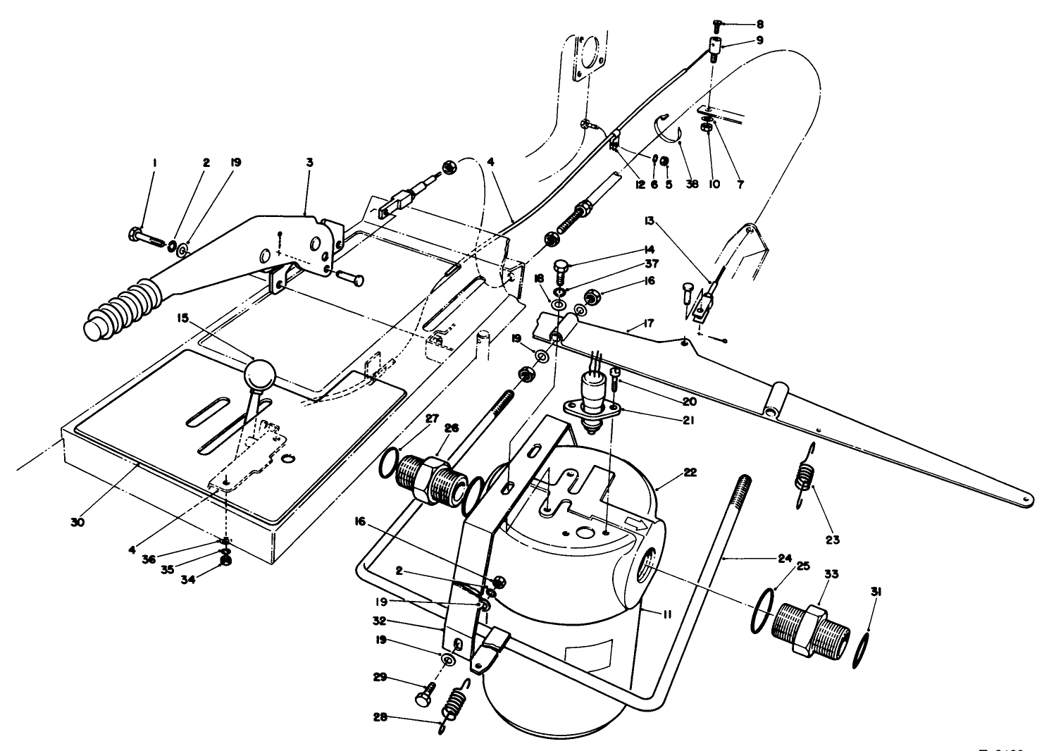 Parking Brake, Throttle & Oil Filter Assembly