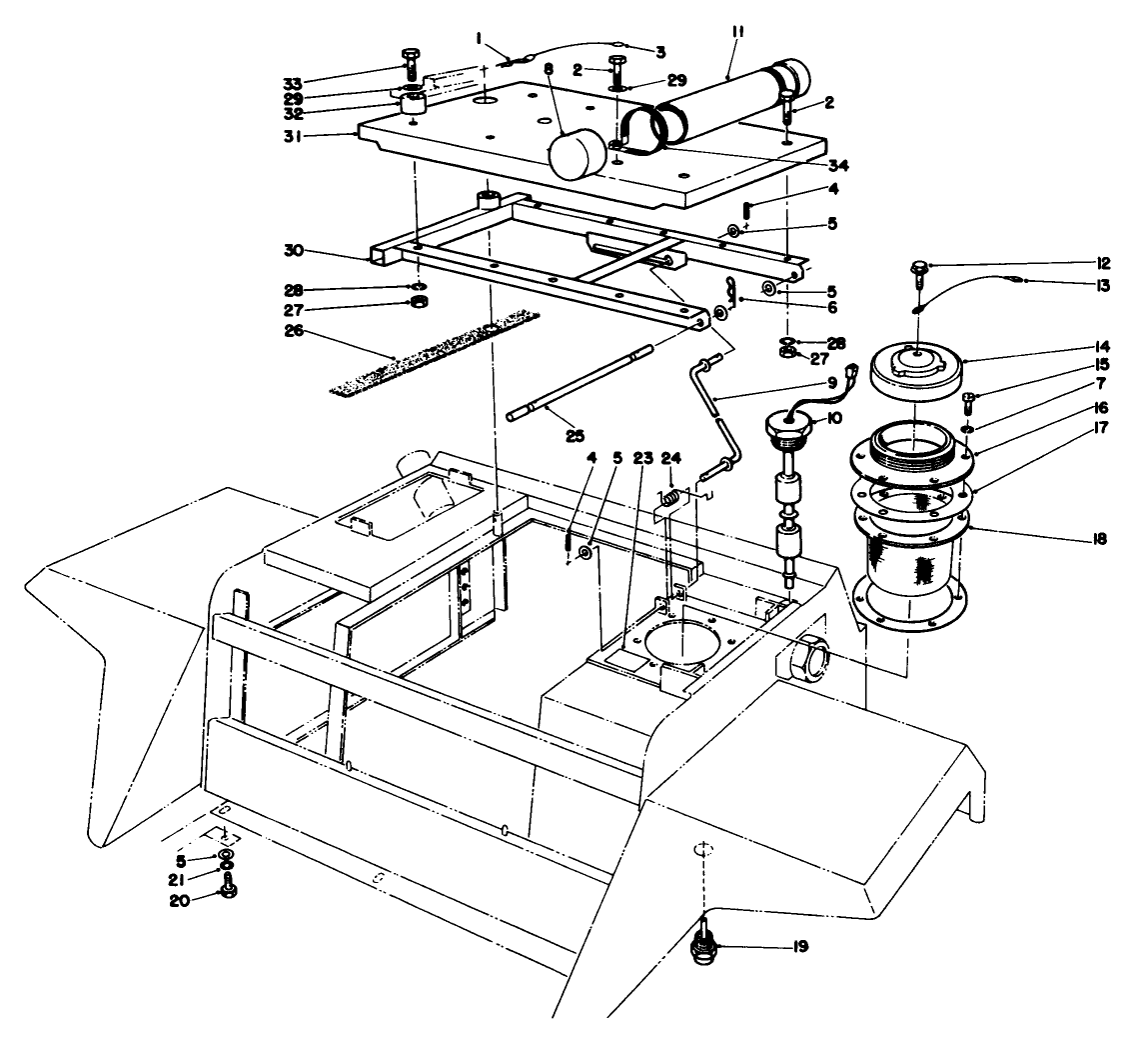 Seat Platform & Filler Cap Assembly