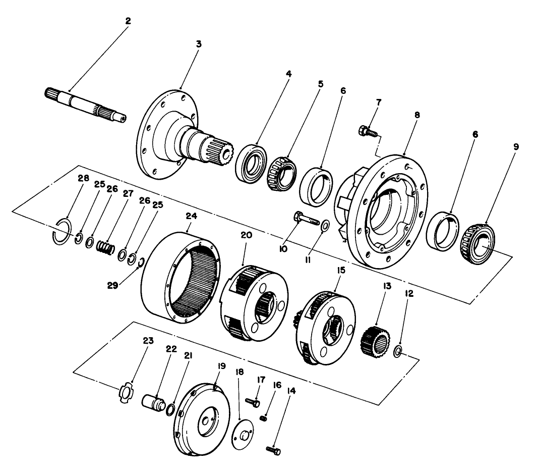 Planetary Gear Drive Assembly High Speed Ratio (15.88:1) No. 58-55300** Standard Speed Ratio (19.62:1) No. 62-6400