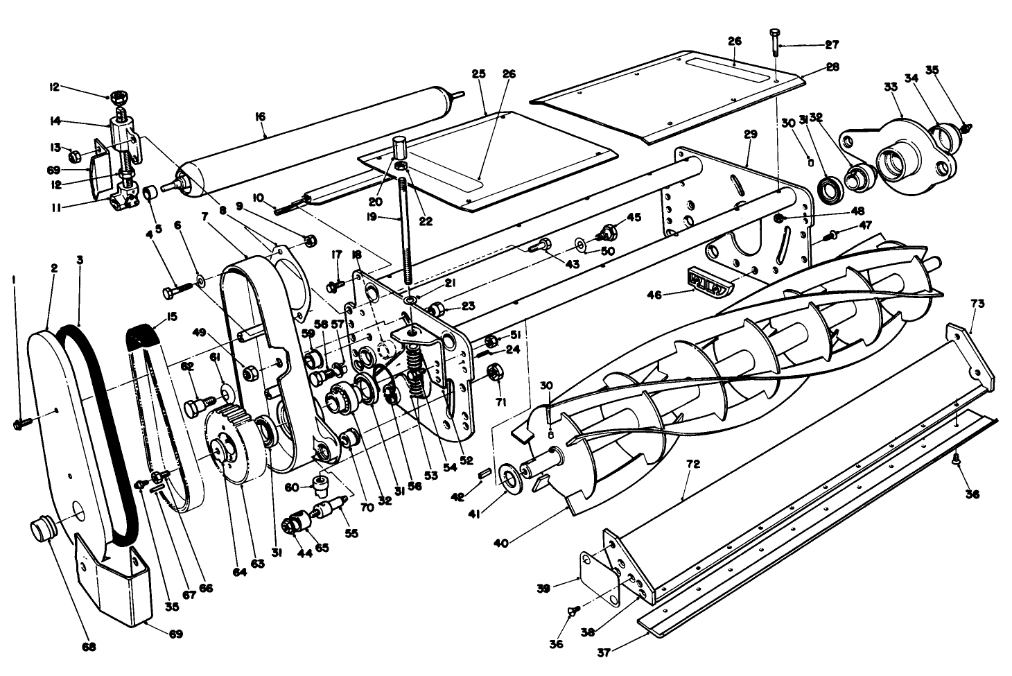 R.h. & Center Cutting Unit Assembly 5 Blade Model No. 03753, 7 Blade Model No. 03756, & 1 1 Blade Model No. 03751