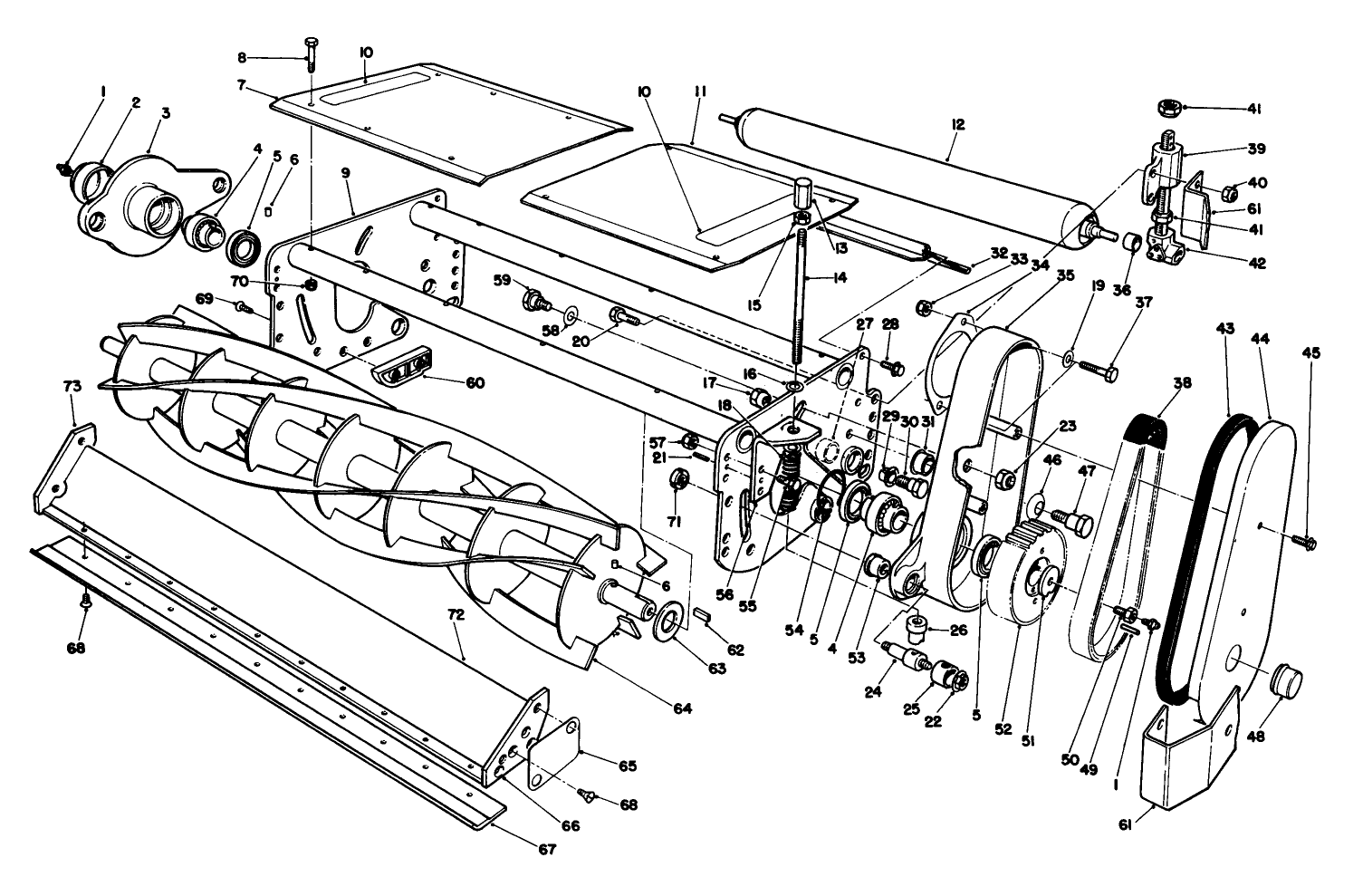 L.h. & Center Cutting Unit Assembly 5 Blade Model No. 03752, 7 Blade Model No. 03754, & 1 1 Blade Model No. 03741