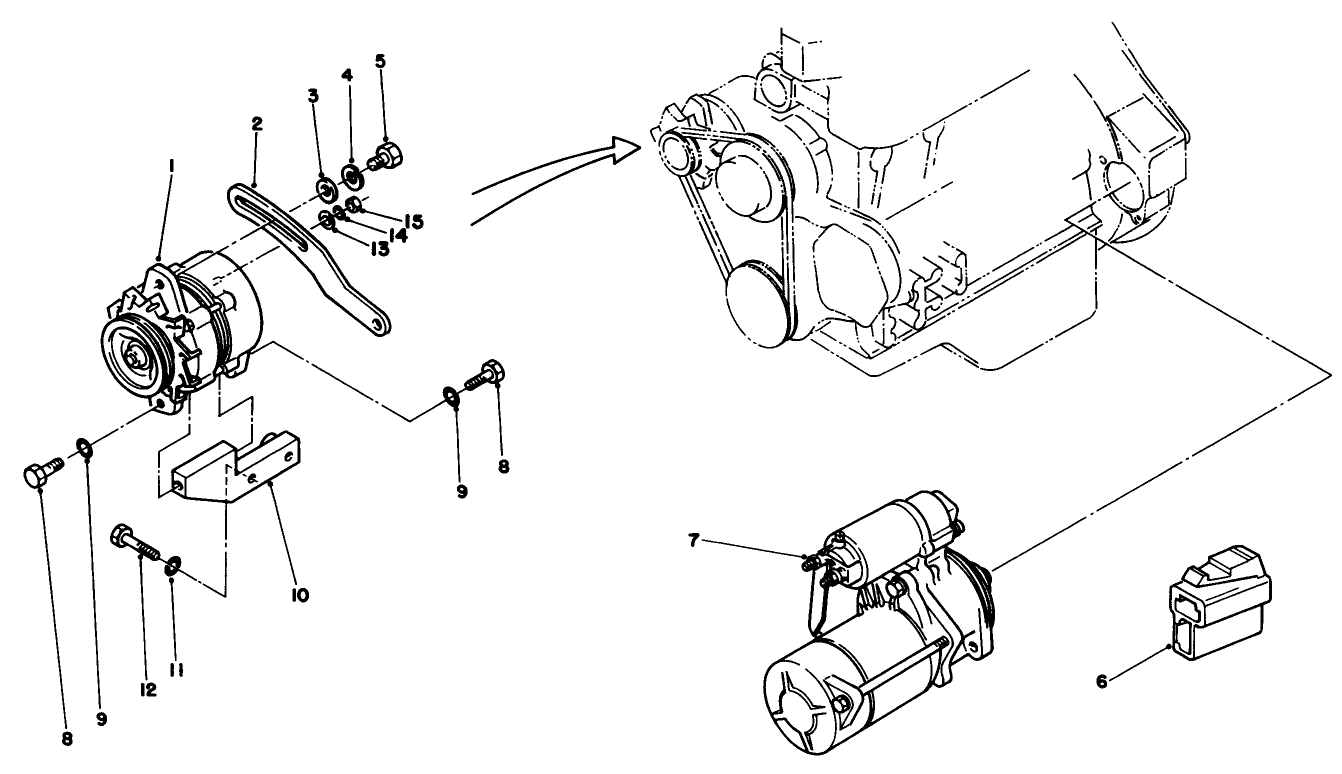Starter & Alternator Installation Assembly
