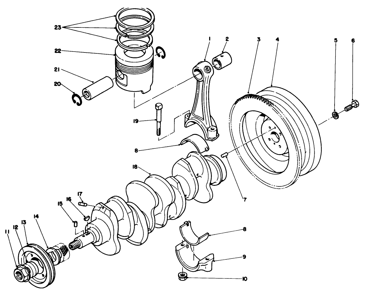 Piston, Connecting Rod, Crankshaft & Flywheel