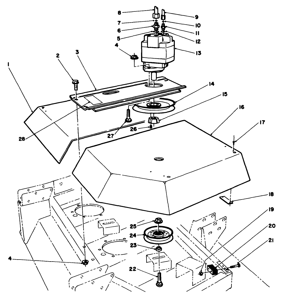 Wing Deck Model No. 30591 L.h. & 30593 R.h. Drive Assembly