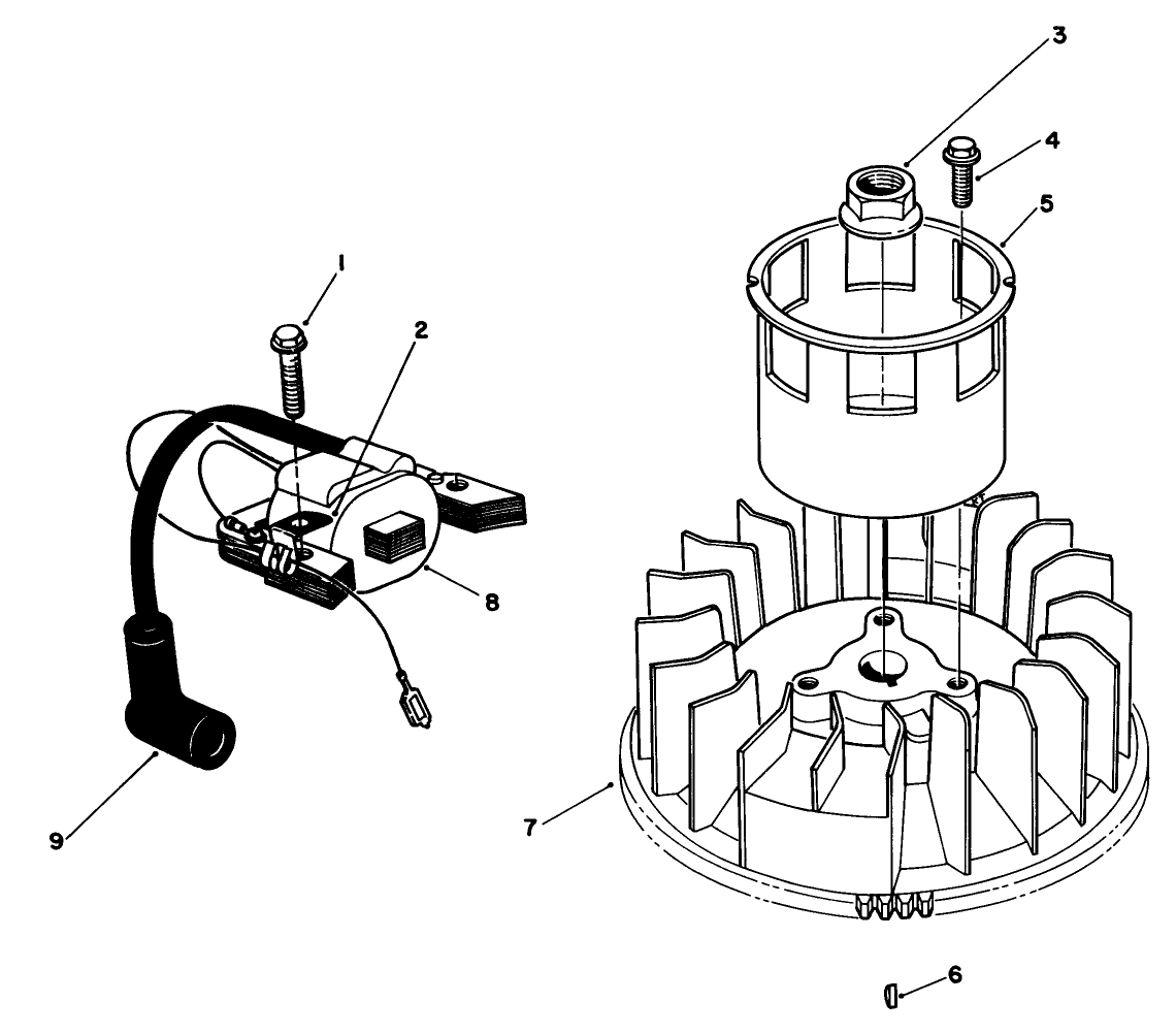 Magneto & Flywheel Assembly (engine Model No. Vml0-4)