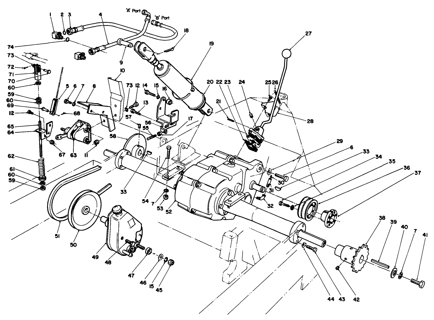 Transaxle, Brake & Pump Assembly