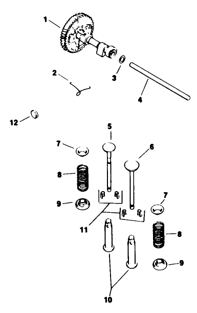 Camshaft & Valves-Engine Model No. M16s Spec 711559