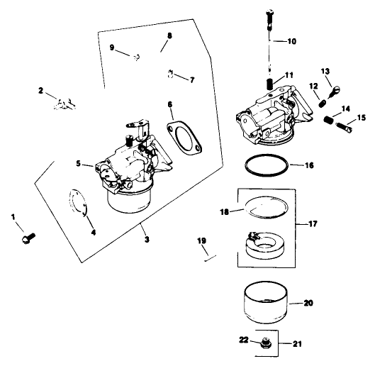 Carburetor-Engine Model No. M16s Spec 711559