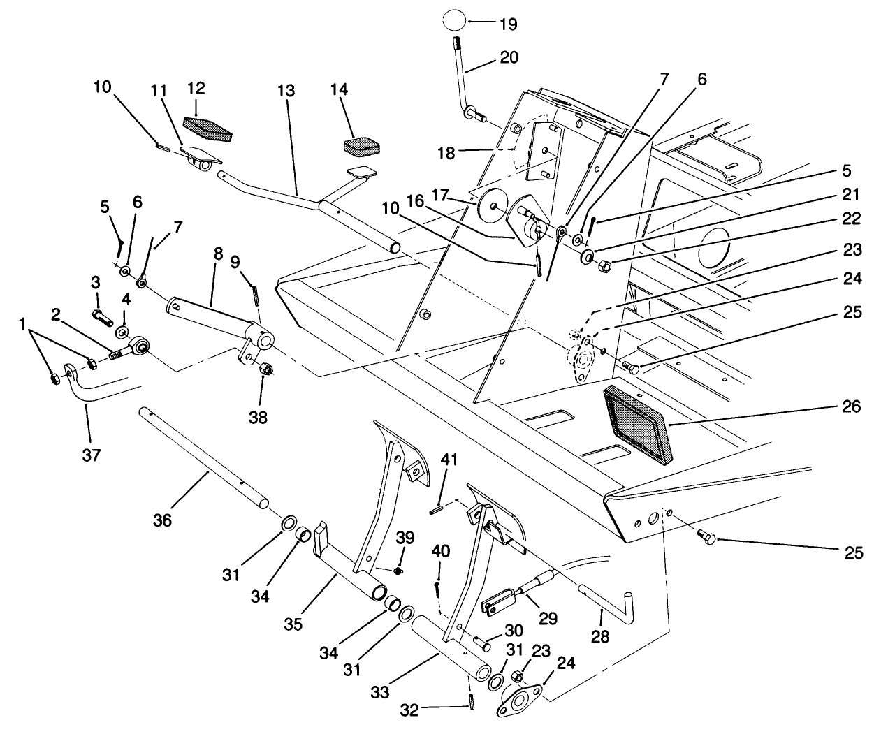 Traction & Brake Pedals Assembly