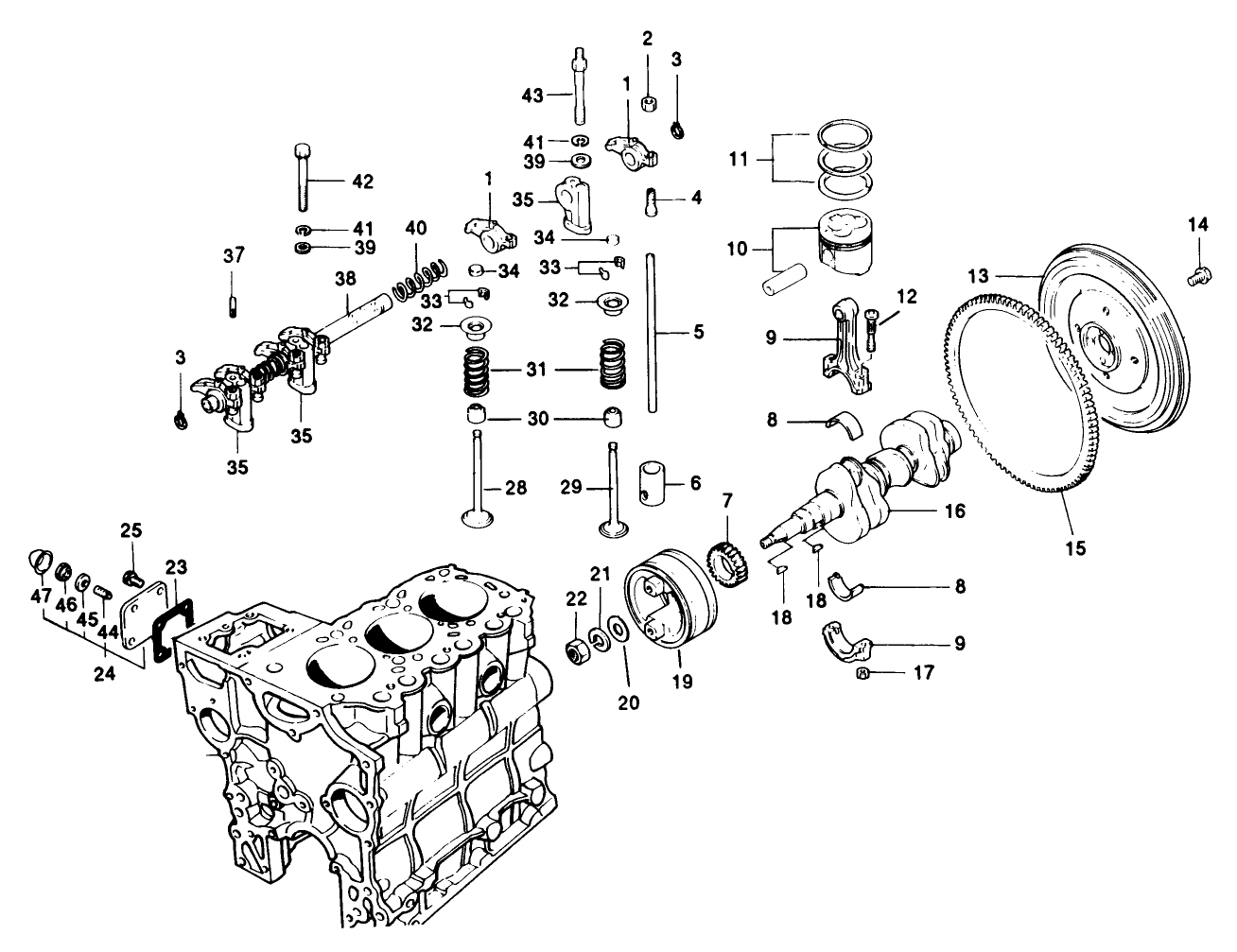 Valves And Crankshaft Assembly