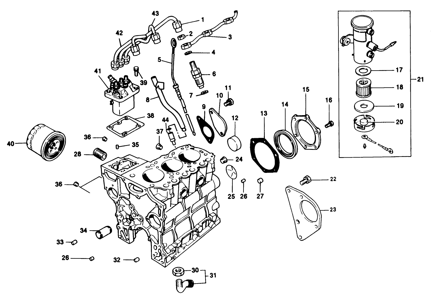 Fuel Supply & Engine Block Assembly