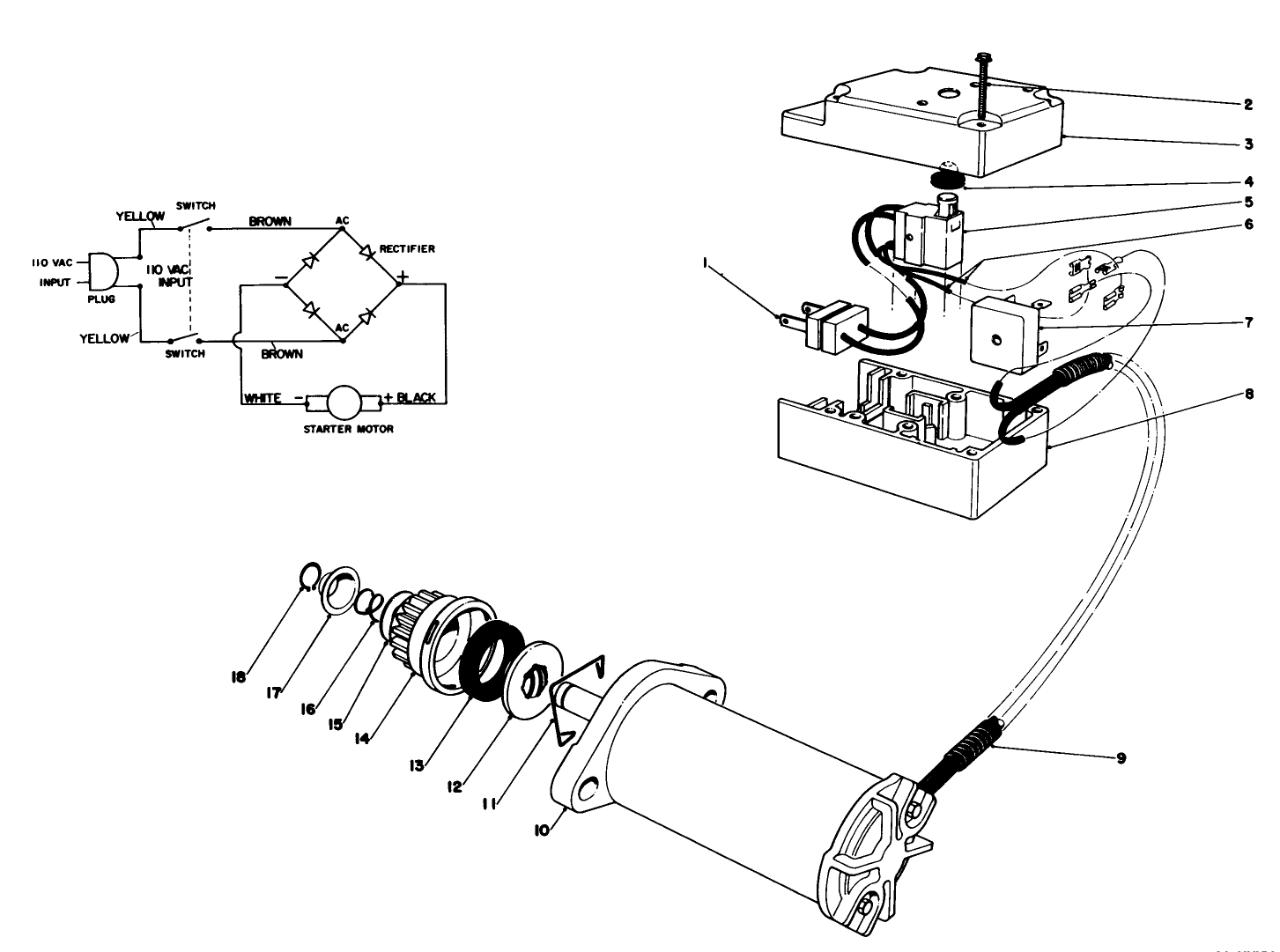 Starter Motor & Switch Assembly