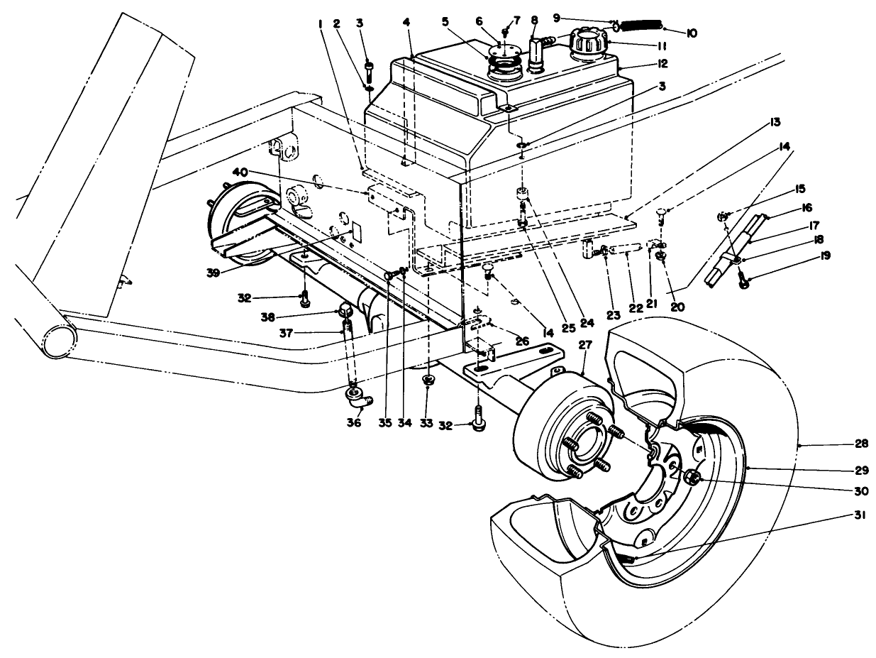 Front Axle & Fuel Tank Assembly