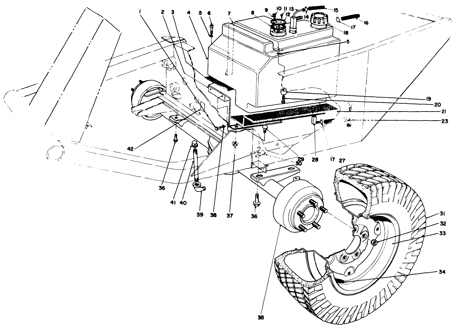 Front Axle & Fuel Tank Assembly