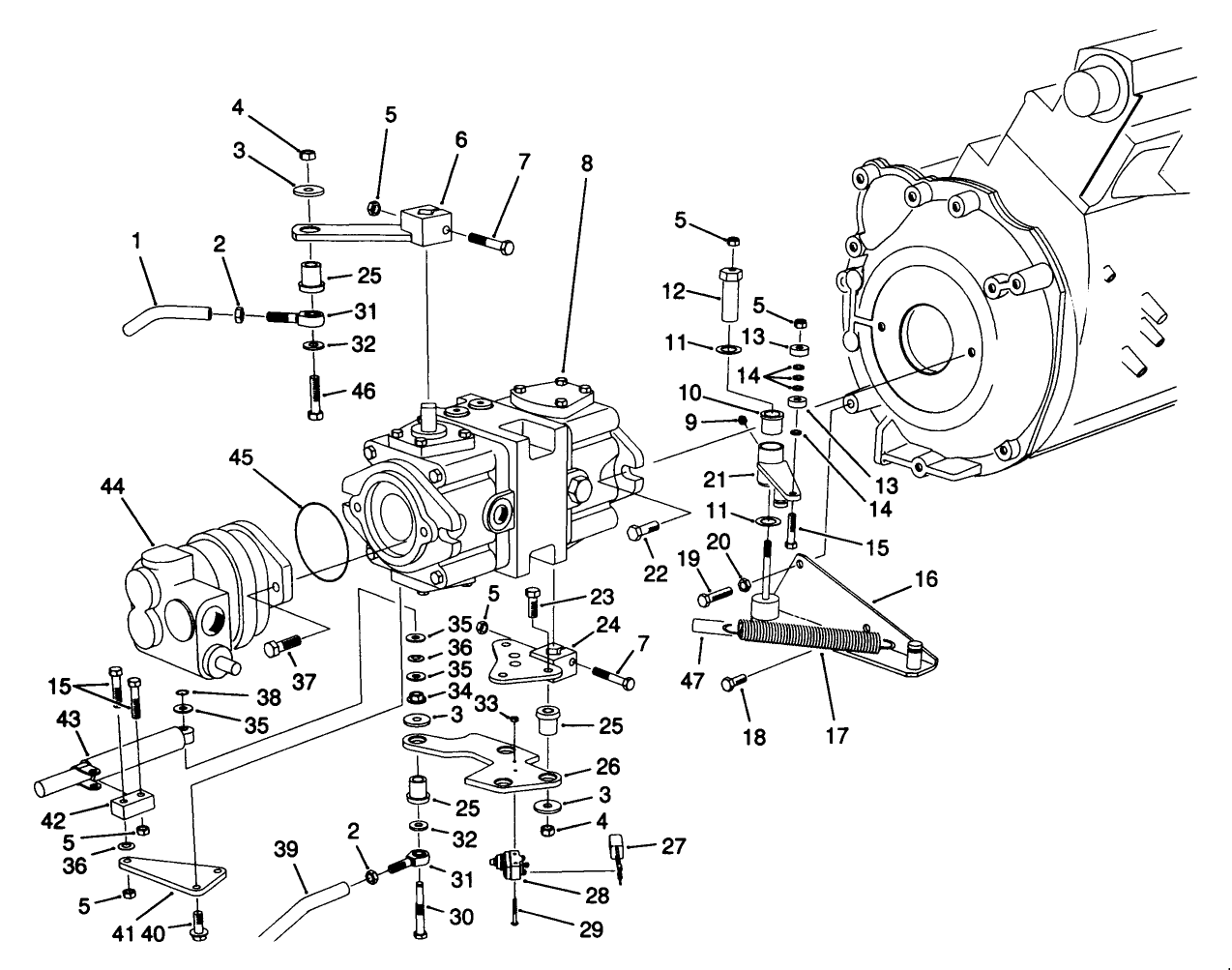 Hydraulic Pump Installation Assembly