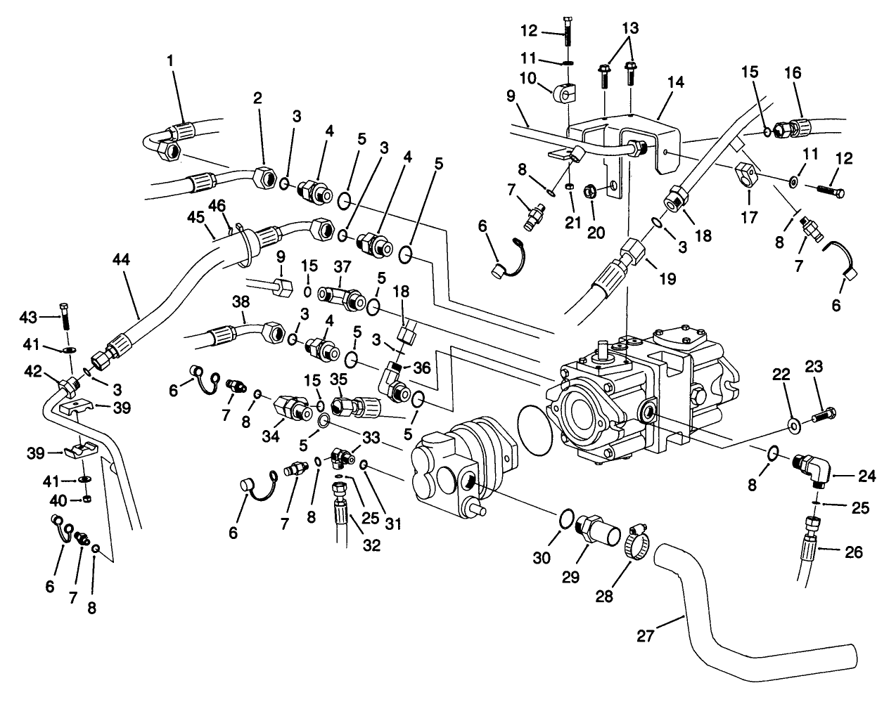 Hydraulic Pump Fittings Assembly