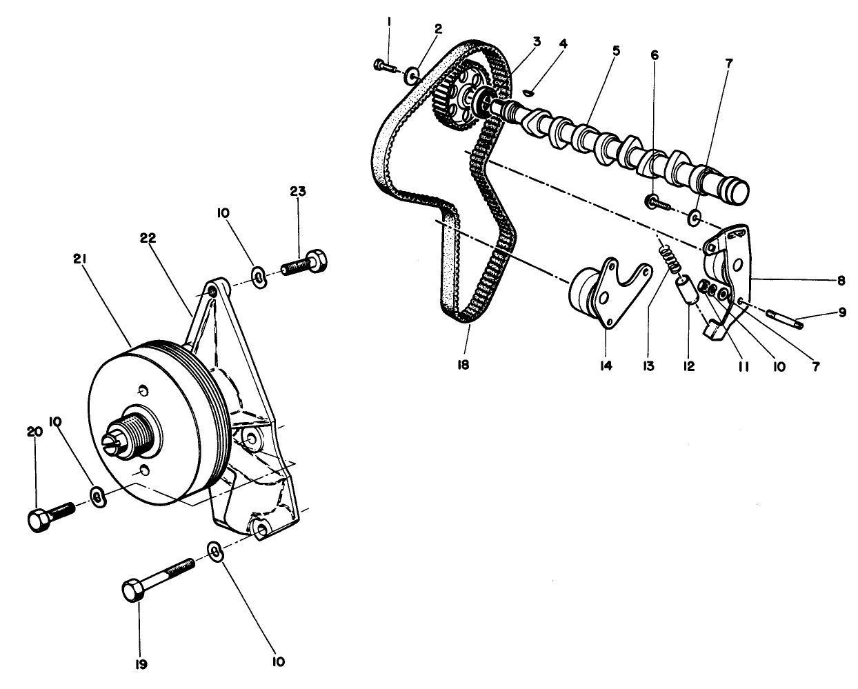 Camshaft & Fan Support Assembly