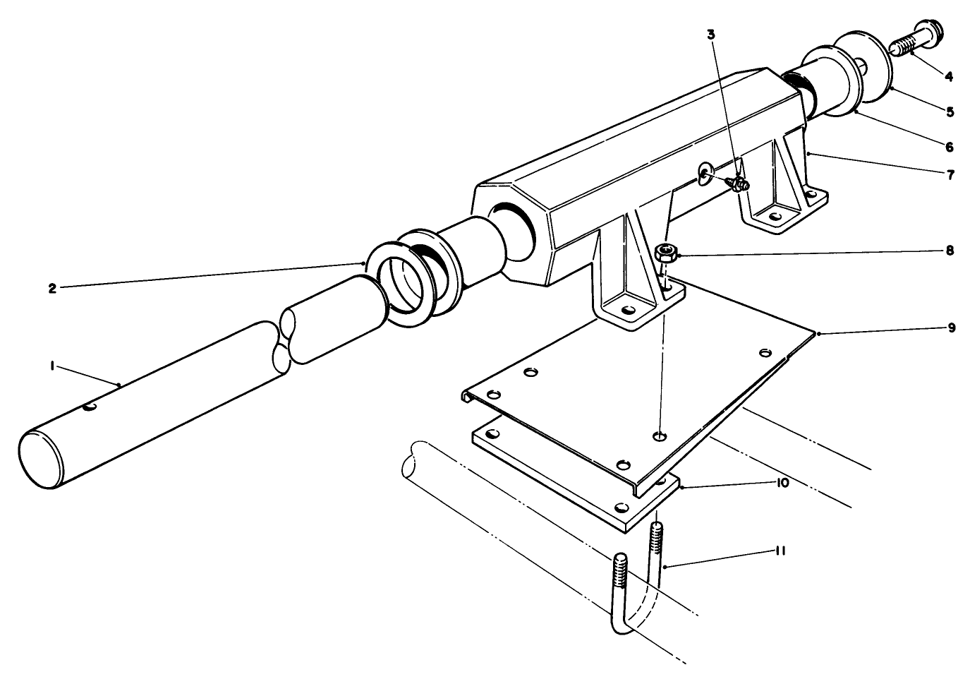 Fixed Head Kit Model No. 03642 (optional)(cutting Unit No. 1 (center))