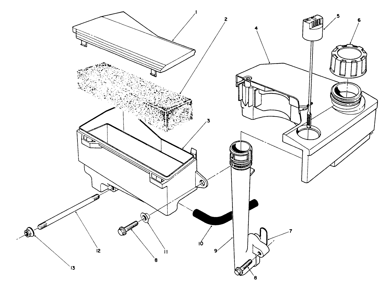 Air Cleaner & Fuel Tank Assembly (engine Model No. Vm140)