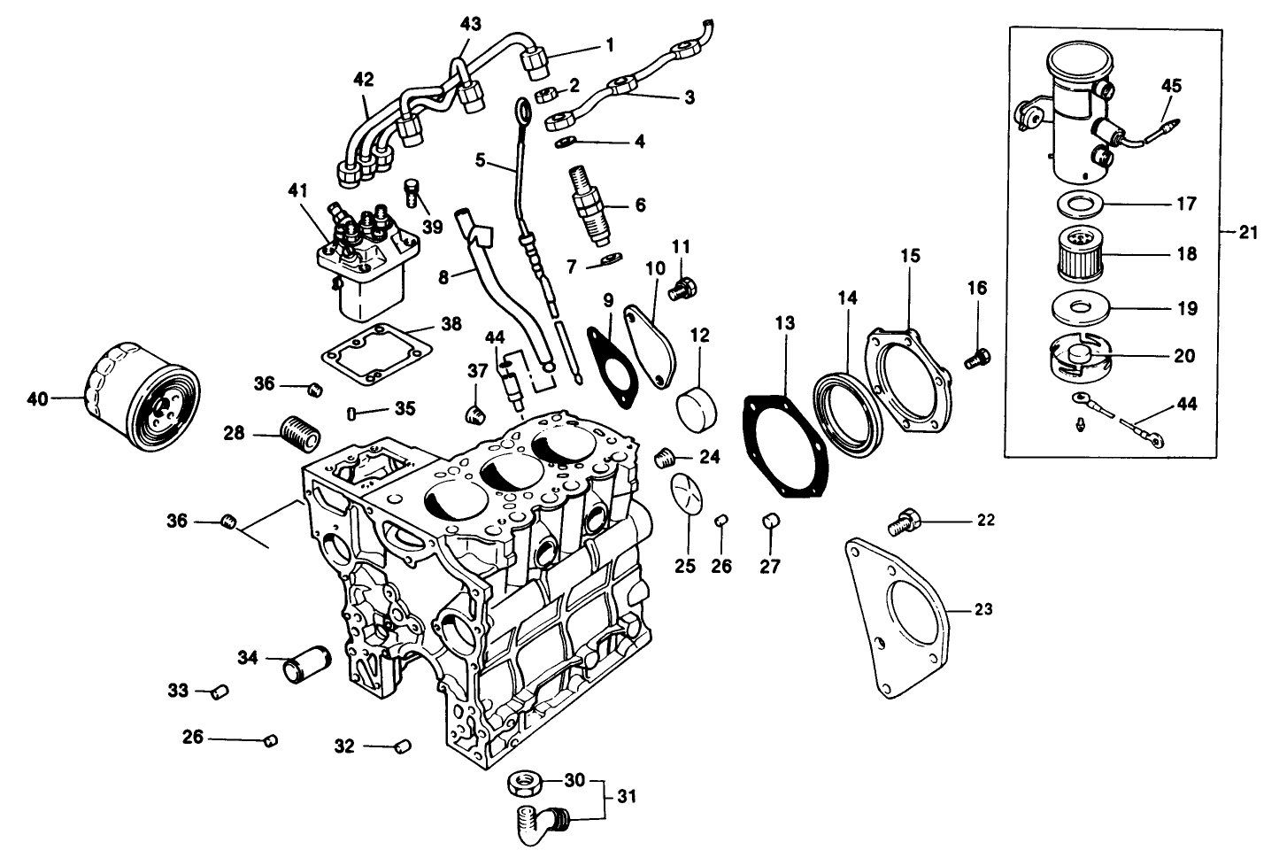 Fuel Supply & Engine Block Assembly