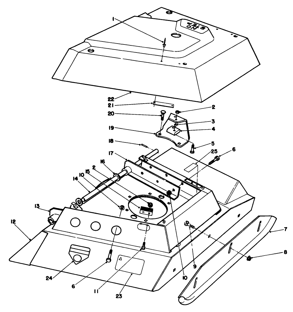Center Deck Model No. 30592 Left Wing Assembly