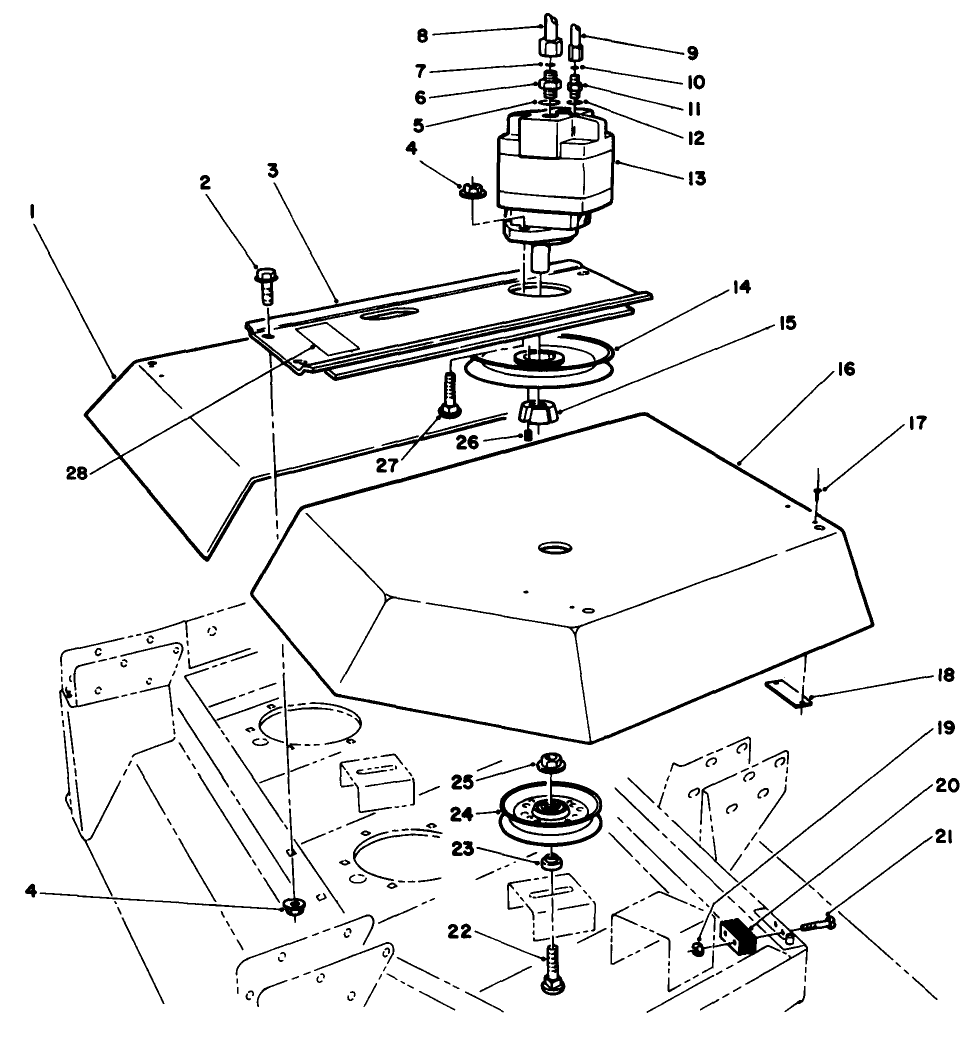 Wing Deck Model No. 30591 L.h. & 30593 R.h. Drive Assembly