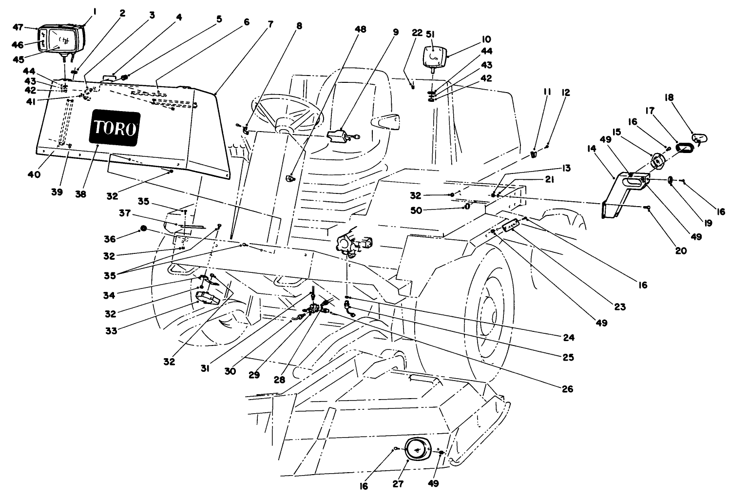 Road Light Kit Model No. 30585 (optional) Chassis Components