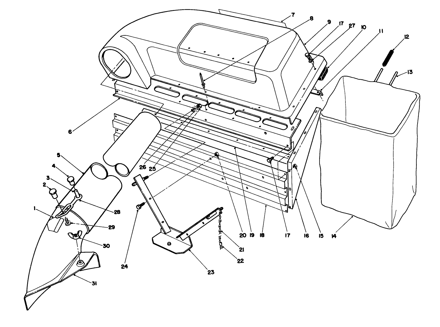 Twin Bagger Grass Catcher Model 59053 (optional)