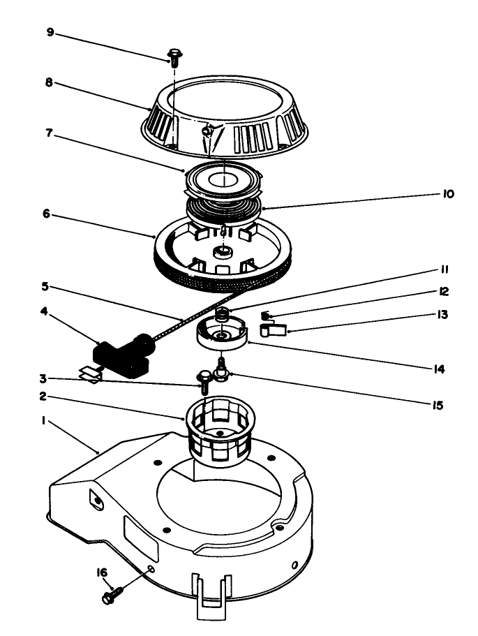 Recoil Assembly (engine Model No. 47pl0-2)