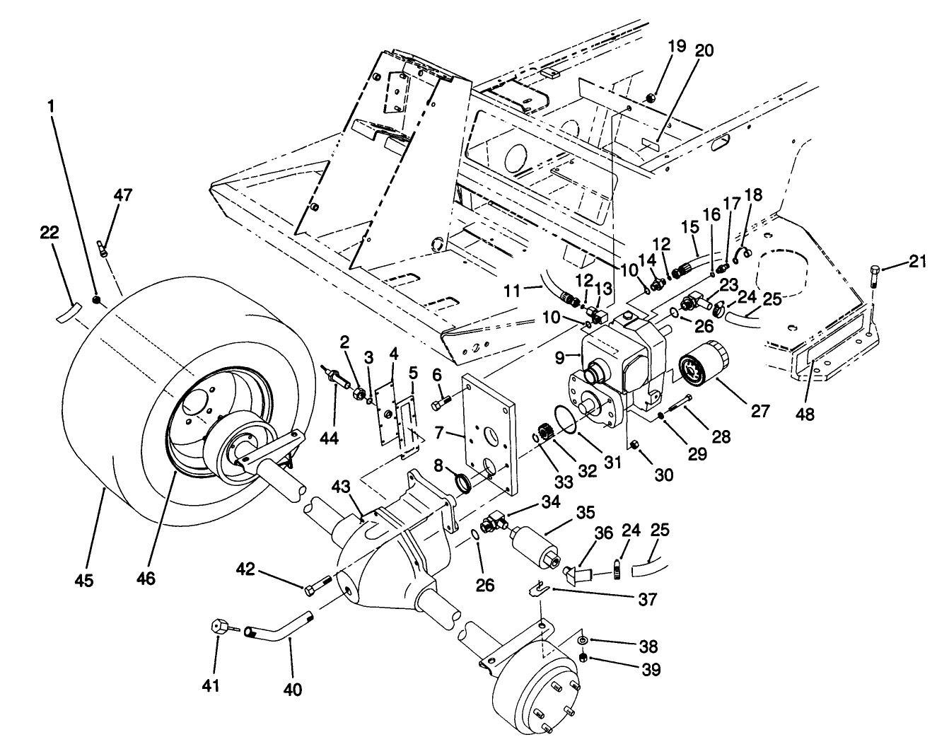Front Axle & Transmission Assembly