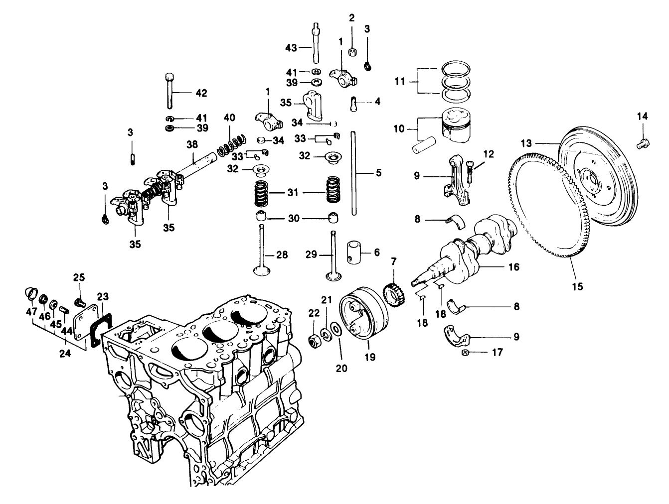 Valves And Crankshaft Assembly