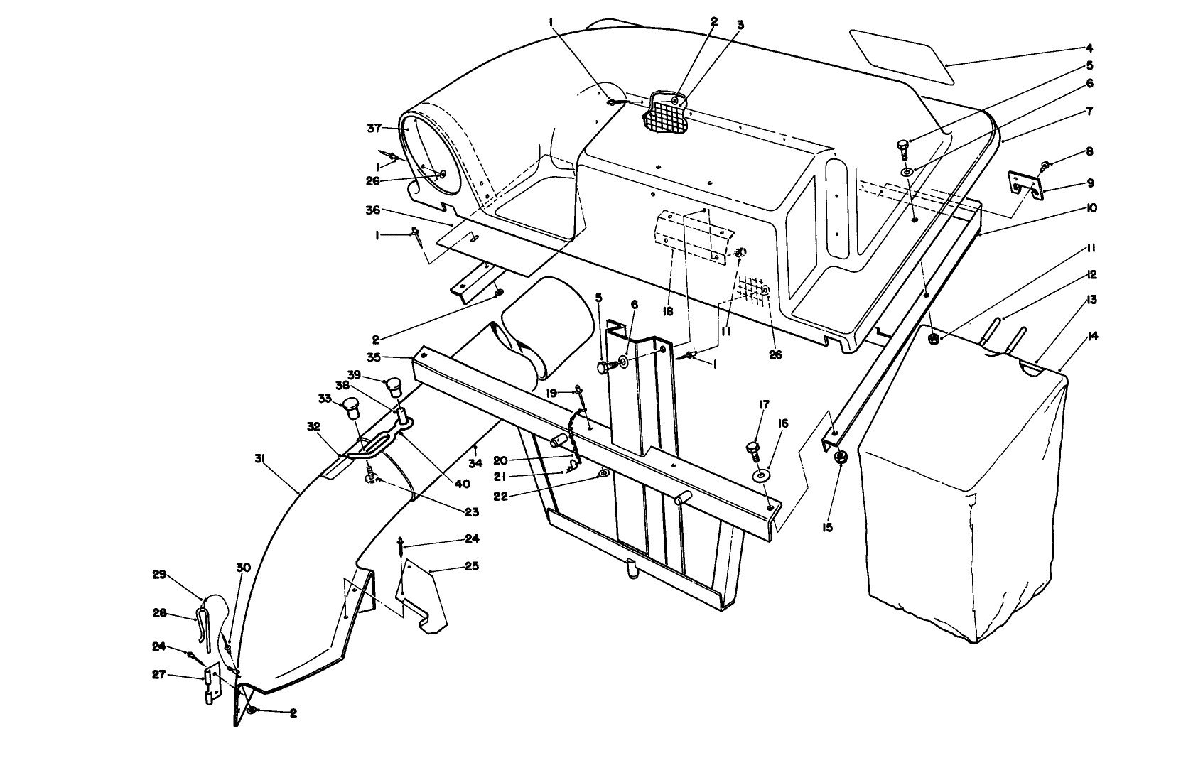 Twin Bagger Grass Catcher Model 59184 (optional)