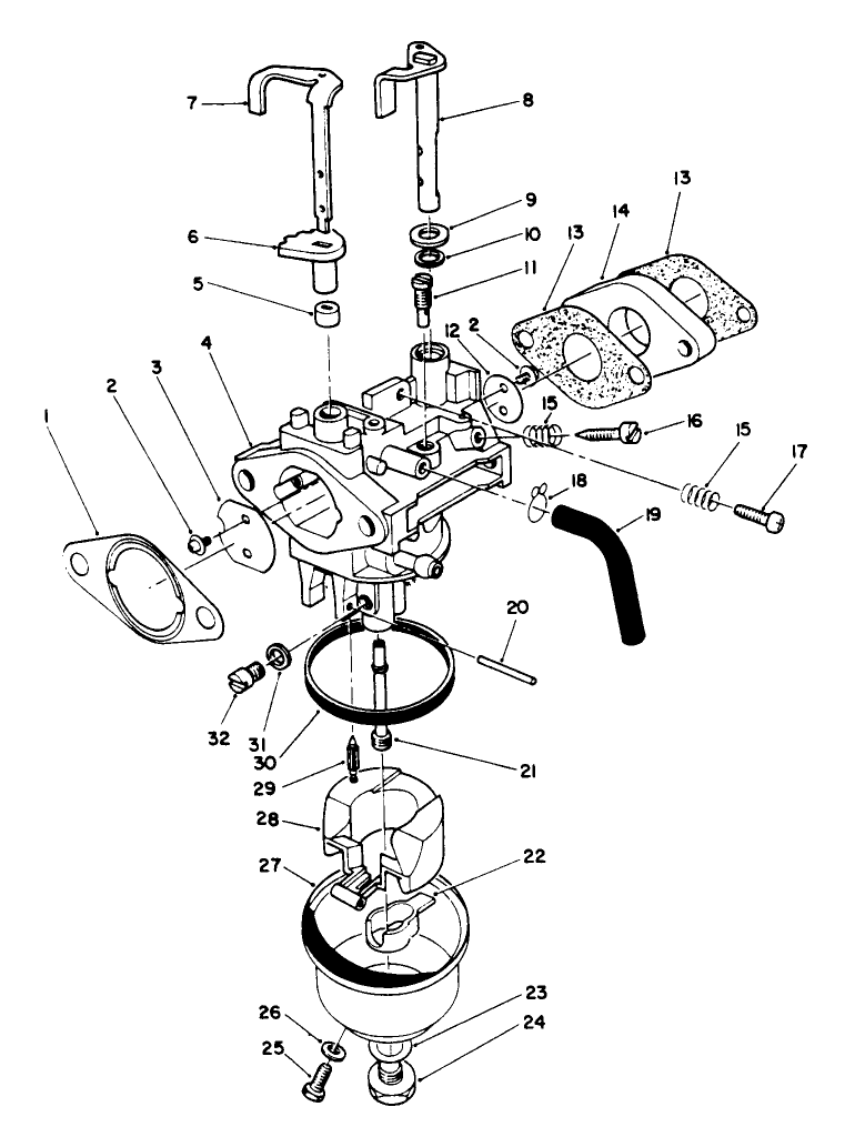 Carburetor Assembly (engine Model No. Vml0-2)