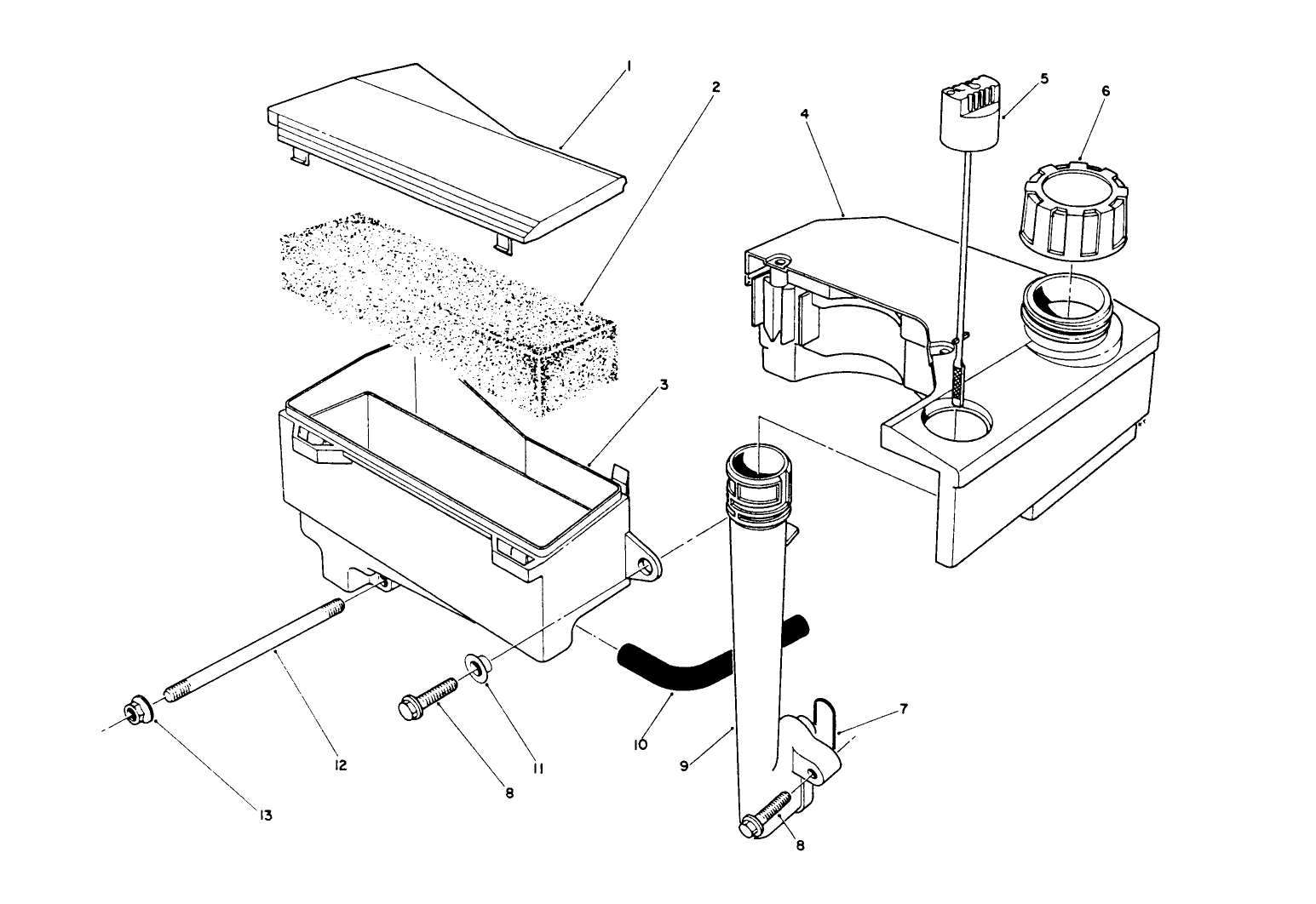 Air Cleaner & Fuel Tank Assembly (engine Model No. Vml0-2)