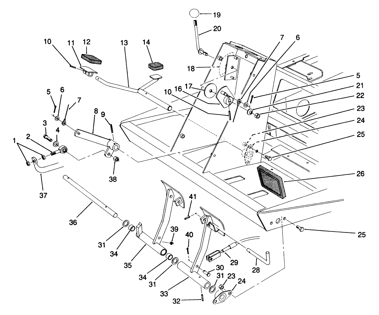 Traction & Brake Pedals Assembly