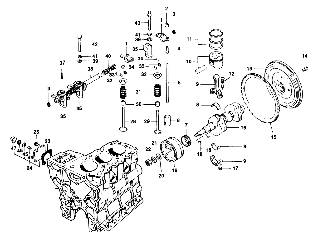 Valves And Crankshaft Assembly