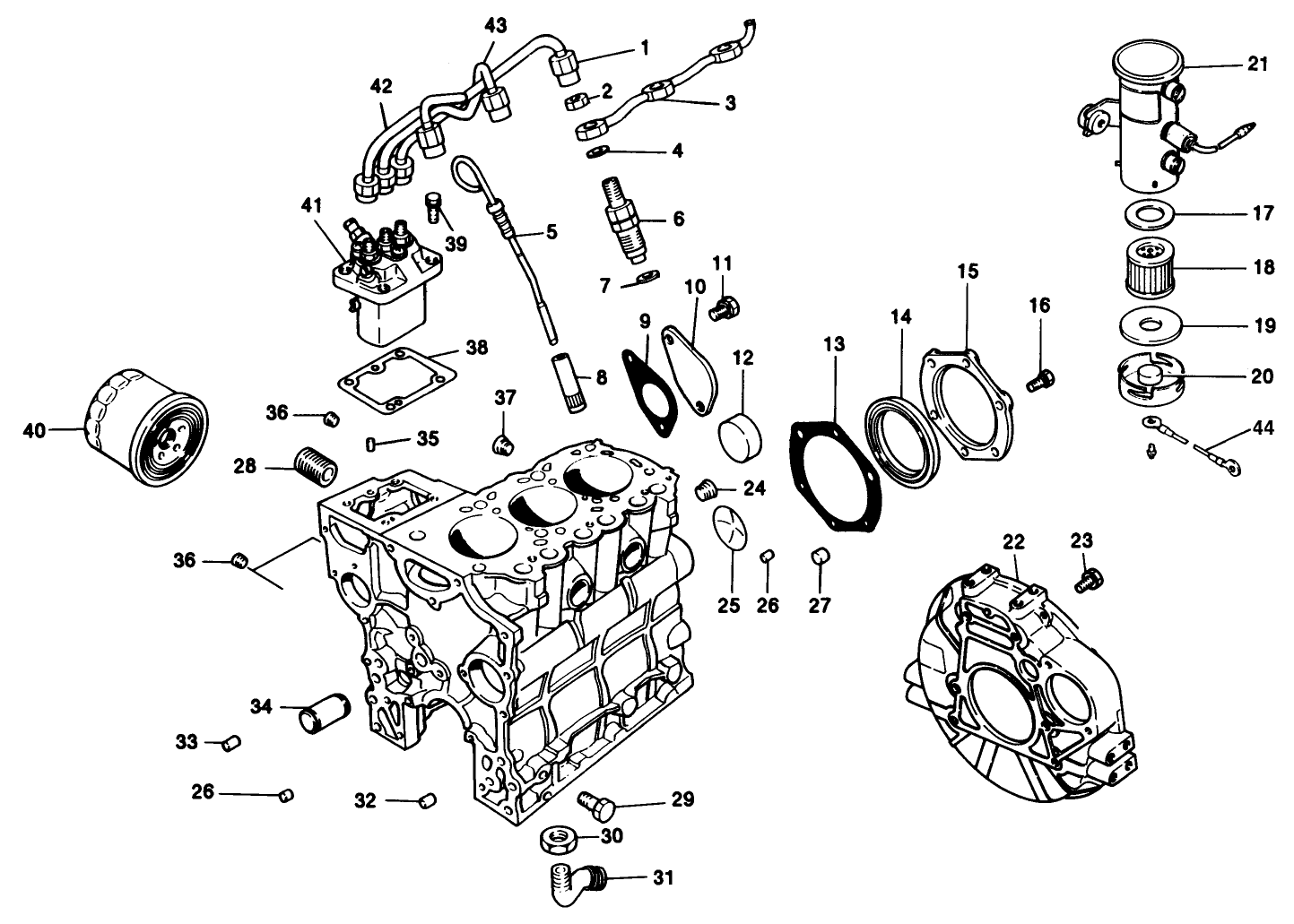 Fuel Supply & Engine Block Assembly