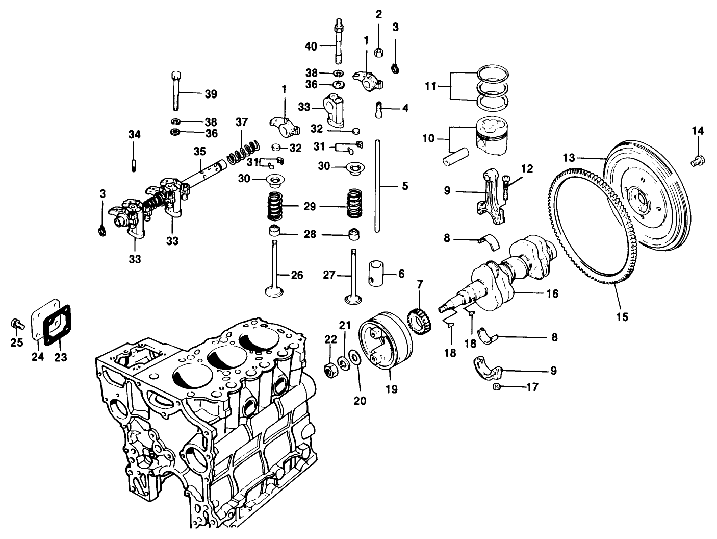 Valves & Crankshaft Assembly