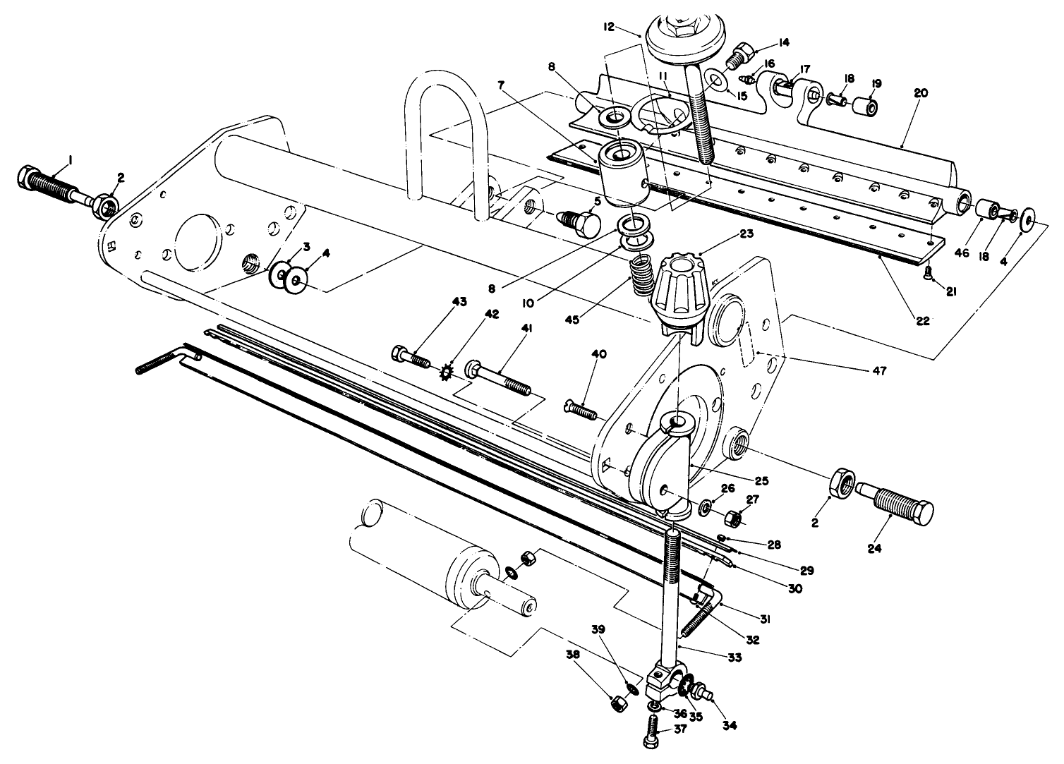 Bedbar & Scraper Comb Assembly For Cutting Unit Model No. 04450 & 04468