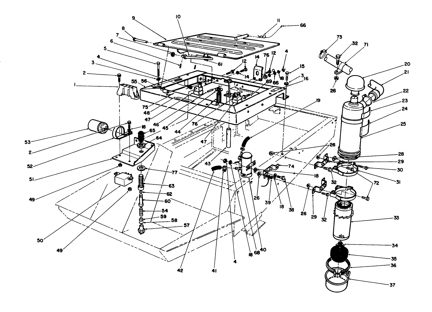 Seat Frame & Air Cleaner Assembly