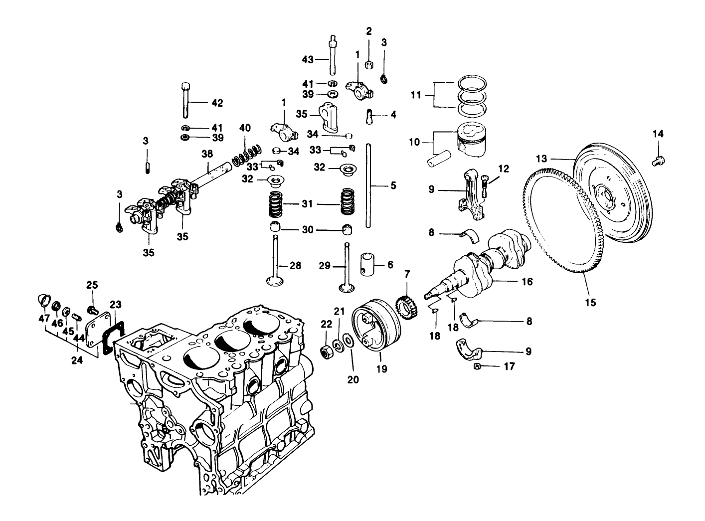 Valves And Crankshaft Assembly