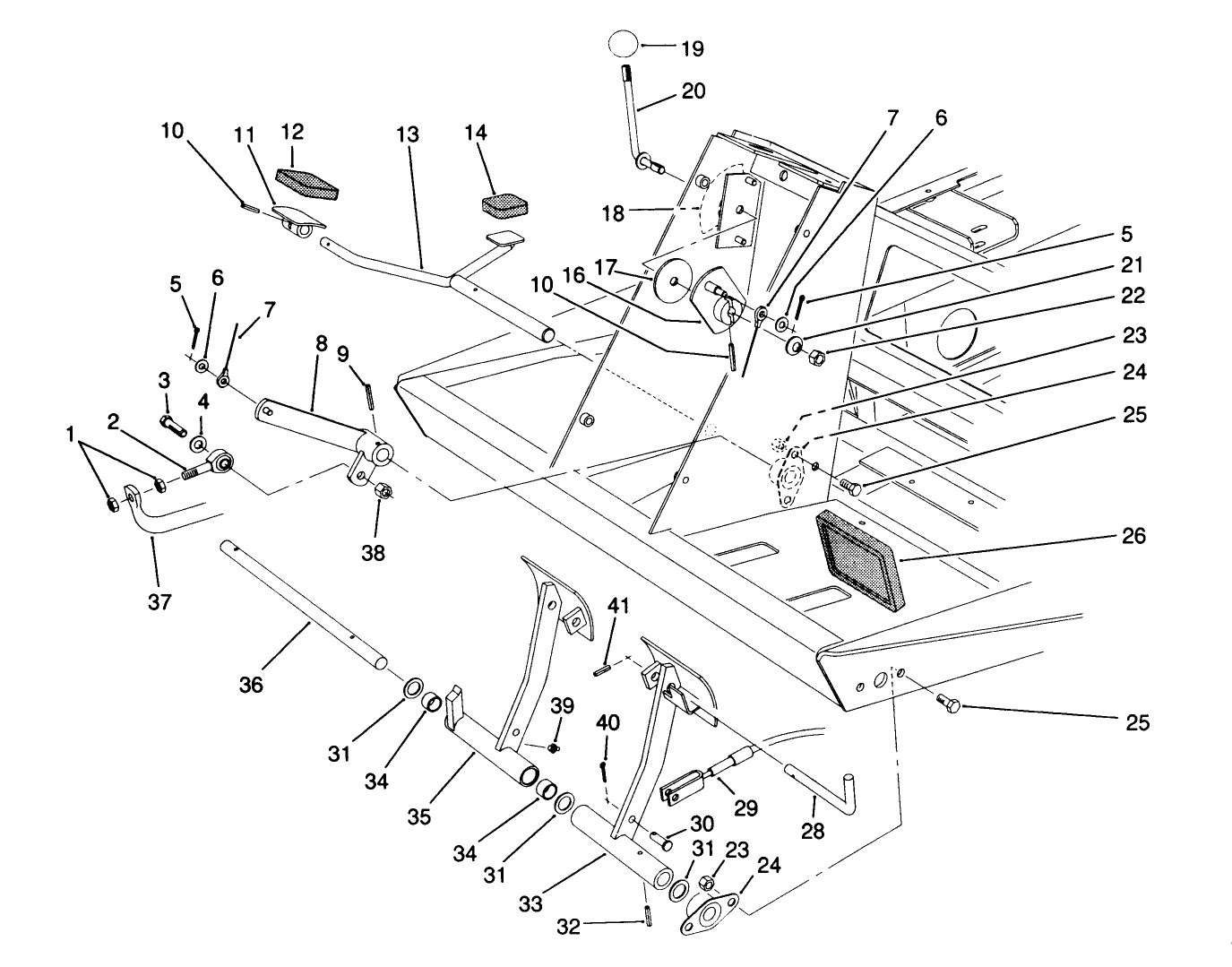 Traction & Brake Pedals Assembly